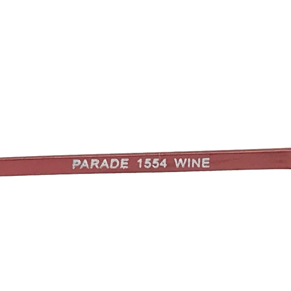 Parade Eyeglasses Frames 1554 WINE Red Rectangle Wire Rim 55-16-135
